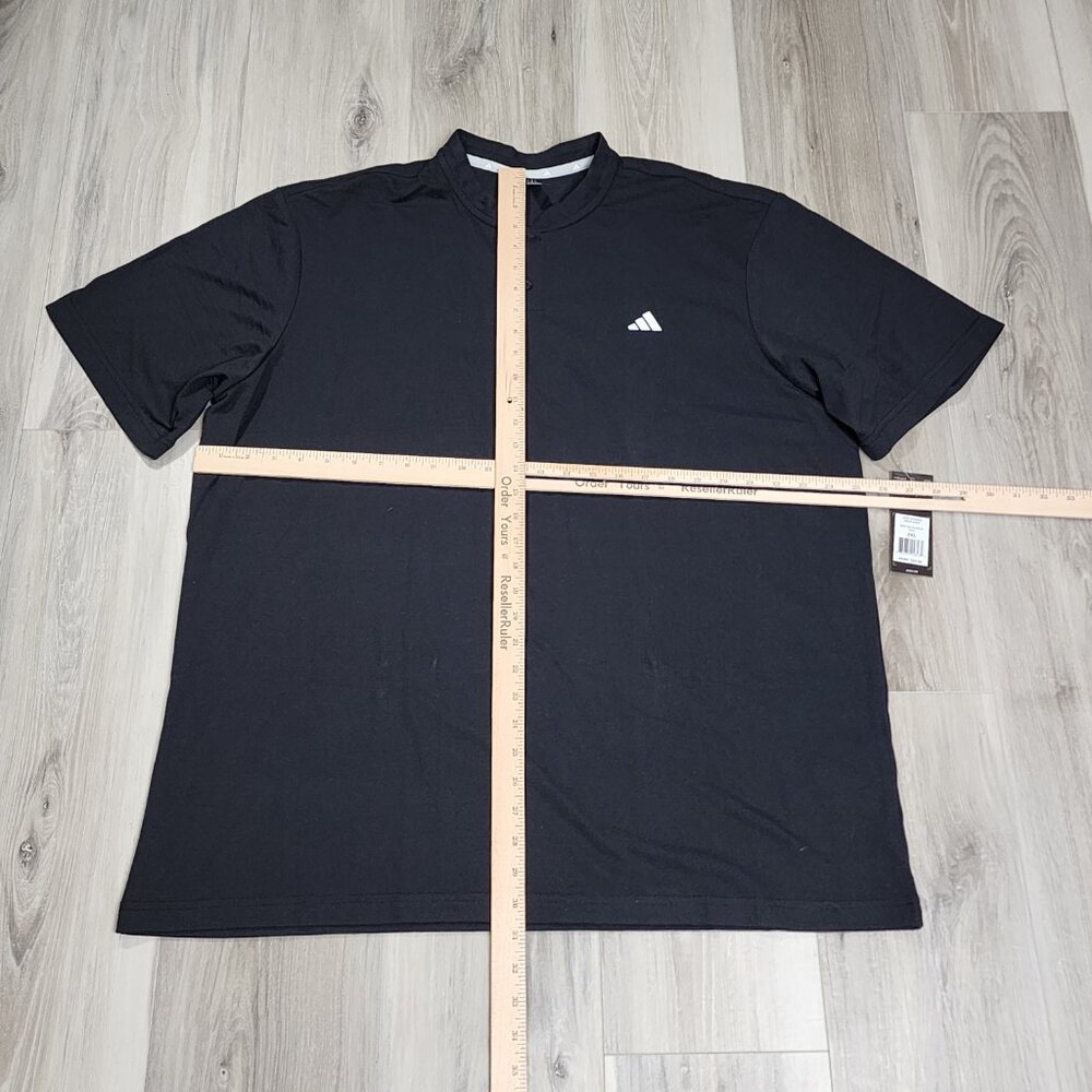 Adidas Polo Men's 2XL Black Go-To Henley Short Sleeve New - Picture 8 of 10